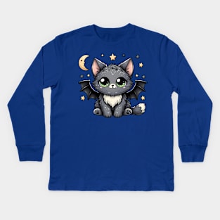 Bat cat Kids Long Sleeve T-Shirt